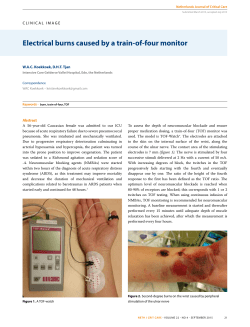 Electrical burns caused by a train-of-four monitor