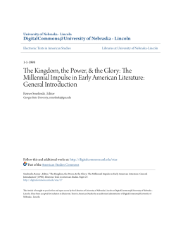 The Millennial Impulse in Early American Literature