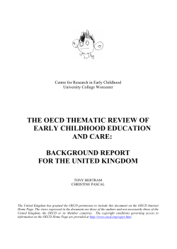 THE OECD THEMATIC REVIEW OF EARLY CHILDHOOD