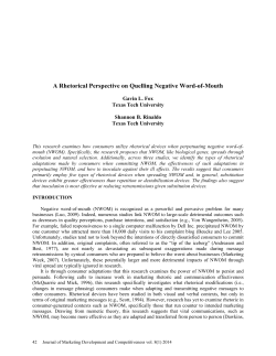 A Rhetorical Perspective on Quelling Negative Word-of