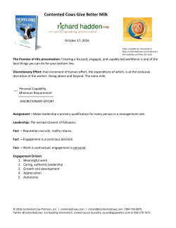 Contented Cows Give Better Milk