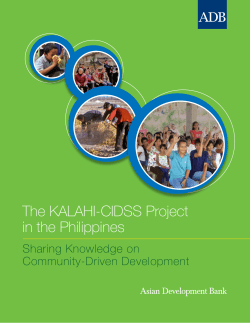 The KALAHI-CIDSS Project in the Philippines