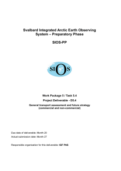 Svalbard Integrated Arctic Earth Observing System – Preparatory