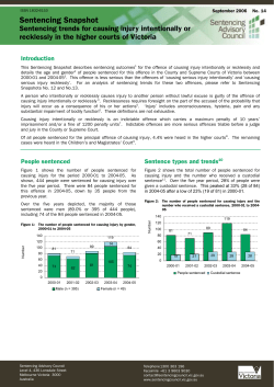 Snapshot 14 Sentencing Trends for Causing Injury Intentionally or