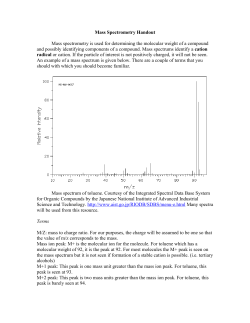 Mass Spectrometry Handout