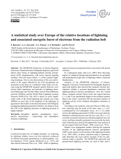 A statistical study over Europe of the relative locations of lightning
