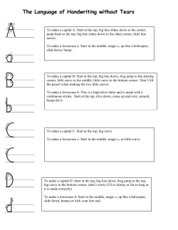 The Language of Handwriting without Tears
