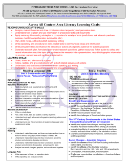 Across All Content Area Literacy Learning Goals