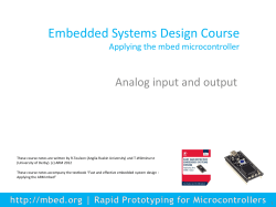 Notes on analog I/O