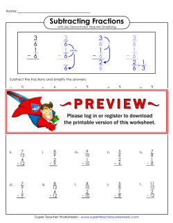 Subtracting Fractions - Super Teacher Worksheets
