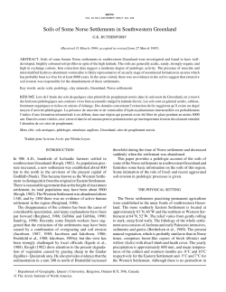 Soils of Some Norse Settlements in Southwestern Greenland