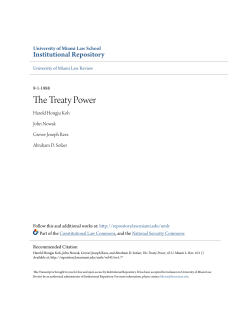 The Treaty Power - University of Miami School of Law Institutional