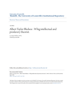 Albert Taylor Bledsoe : Whig intellectual and proslavery