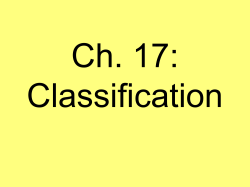Ch. 17: Classification
