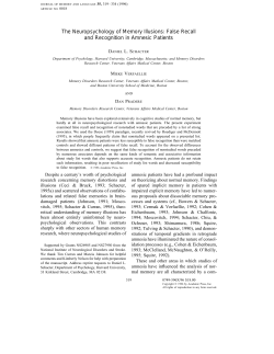 The Neuropsychology of Memory Illusions