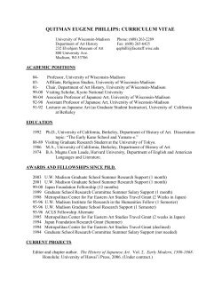curriculum vitae - Department of Art History - UW