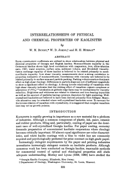 INTERRELATIONSHIPS OF PHYSICAL AND CHEMICAL