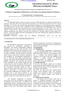 Chemical Composition of Rainwater at an Urban Area during