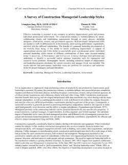 A Survey of Construction Managerial Leadership Styles