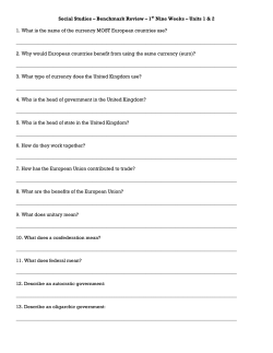 Social Studies &ndash; Benchmark Review