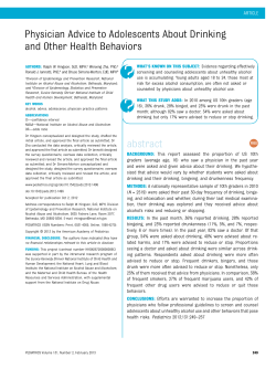 Physician Advice to Adolescents About Drinking