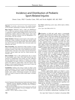 Incidence and Distribution of Pediatric Sport