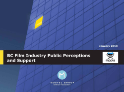 BC Film Industry Public Perceptions and Support