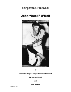 Forgotten Heroes: John &ldquo;Buck&rdquo; O`Neil