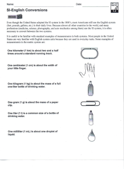 SI-English Conversions
