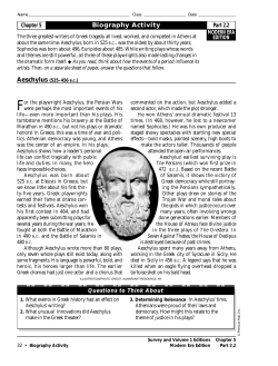 Biography Activity: Aeschylus