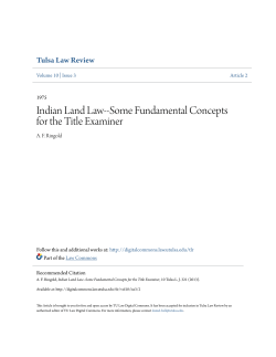 Indian Land Law--Some Fundamental Concepts for the Title Examiner