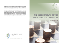 The cURReNT STaTe OF The veNTURe caPITaL INdUSTRy