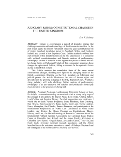 Judiciary Rising: Constitutional Change in the United Kingdom