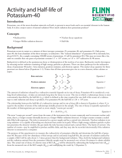 Activity and Half-life of Potassium-40
