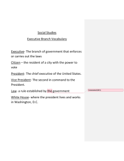 Social Studies Executive Branch Vocabulary Executive