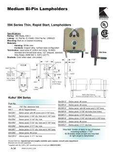 594 Series Thin, Rapid Start, Lampholders