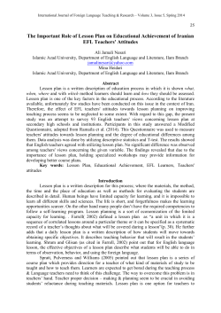 The Important Role of Lesson Plan on Educational Achievement of