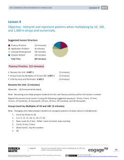 Interpret and represent patterns when multiplying by 10, 100 and