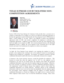 texas supreme court bolsters non- competition