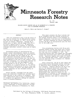 Sulfate-Sulfur Content and pH of Rainwater at a Forested Site in