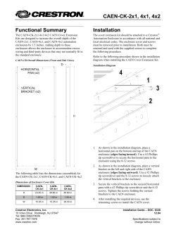 CAEN-CK-2x1, 4x1, 4x2 Functional Summary Installation