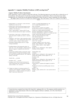 36 Appendix V: Amputee Mobility Predictor (AMP) scoring form
