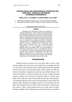 physiological and histochemical studies on the land snail, monacha