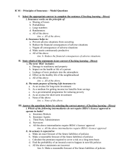 IC 01 &ndash; Fundamentals of Insurance