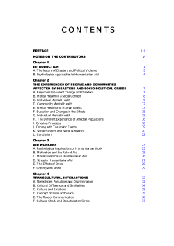 Psychology in Humanitarian Assistance