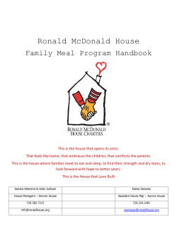 Meal Program Manual 2016 - Ronald McDonald House&reg; Charities