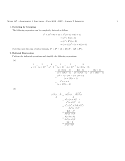 Math 147 - Assignment 1 Solutions - Math