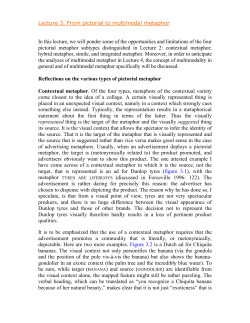 Lecture 3. From pictorial to multimodal metaphor