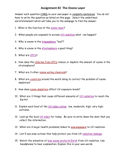 Assignment #2 The Ozone Layer
