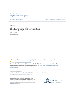 The Language of Horticulture - DigitalCommons@USU